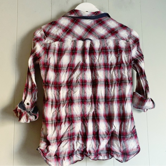 KUT from the cloth Ladies' Flannel Button-Up Shirt Pink Plaid Size S - Picture 2 of 3